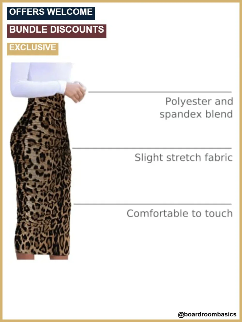 Leopard Print Ruched Bodycon Pencil Long Skirt